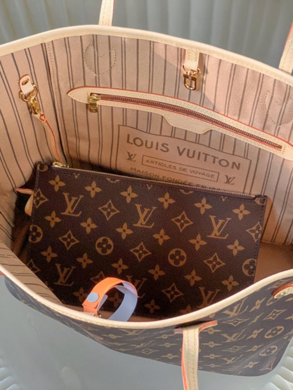 🌸 Louis Vuitton Neverfull MM Monogram Beige - Picture 7 of 10
